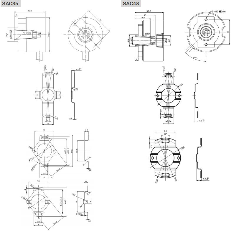 SAC35, SAC48 servo motor encoder-Siwidi